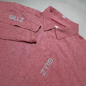 Gillz Button Up Fishing Shirt XL Red Long Sleeve Vented Outdoor Performance New